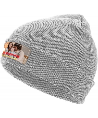 Custom Photo Text Beanie Hat for Women Men Personalized Picture Knit Cap Hat Customized Skully Cap Hiking Outdoor Gifts Light...