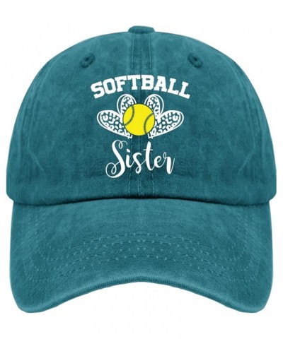 Softball Sister Hats Anime Hat Pigment Black Mens Golf Hat Gifts for Boyfriends Cycling Hat Cyan Blue $10.00 Sun Hats