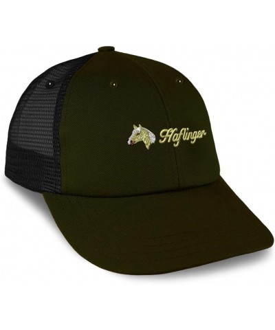 Custom Custom Trucker Hat Baseball Cap Haflinger Horses Pony Cotton Equestrian Dad Hats for Men & Women Loden Black Design On...