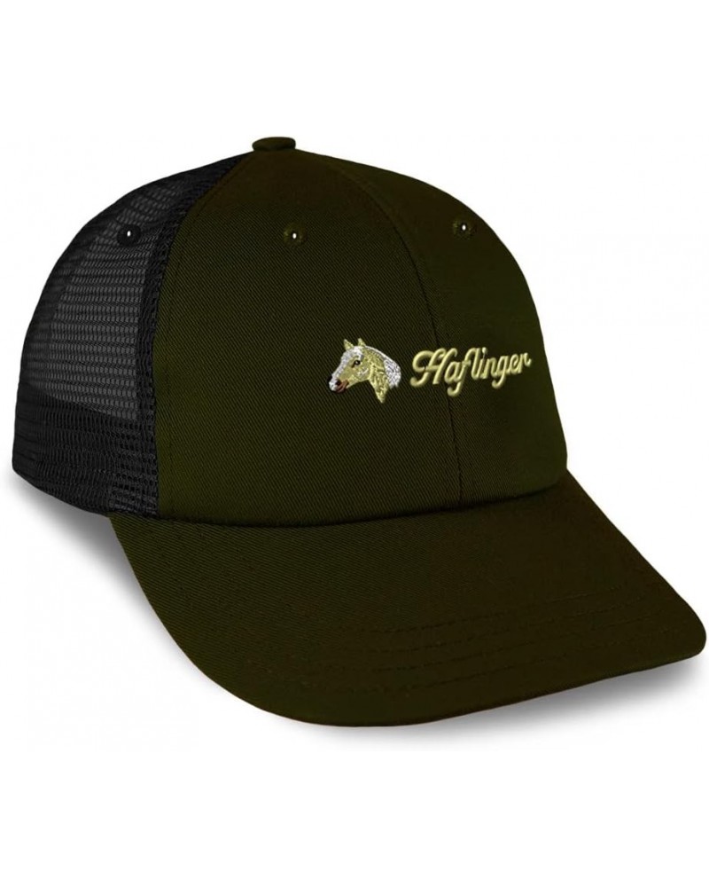 Custom Custom Trucker Hat Baseball Cap Haflinger Horses Pony Cotton Equestrian Dad Hats for Men & Women Loden Black Design On...