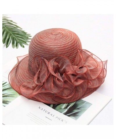 Women's Church Fascinator Bridal Tea Party Wedding Hat Mens Running Hats F-red $8.81 Sun Hats