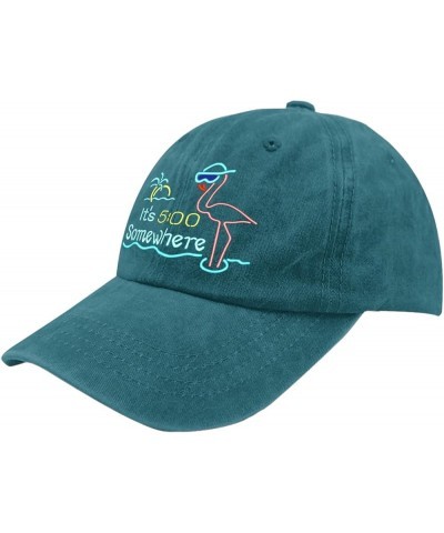 It's 5 O'clock Somewhere Golf Hat Happy Dad Hat Pigment Black Womens Hat Gifts for Grandpa Baseball Cap Cyan Blue $10.25 Sun ...