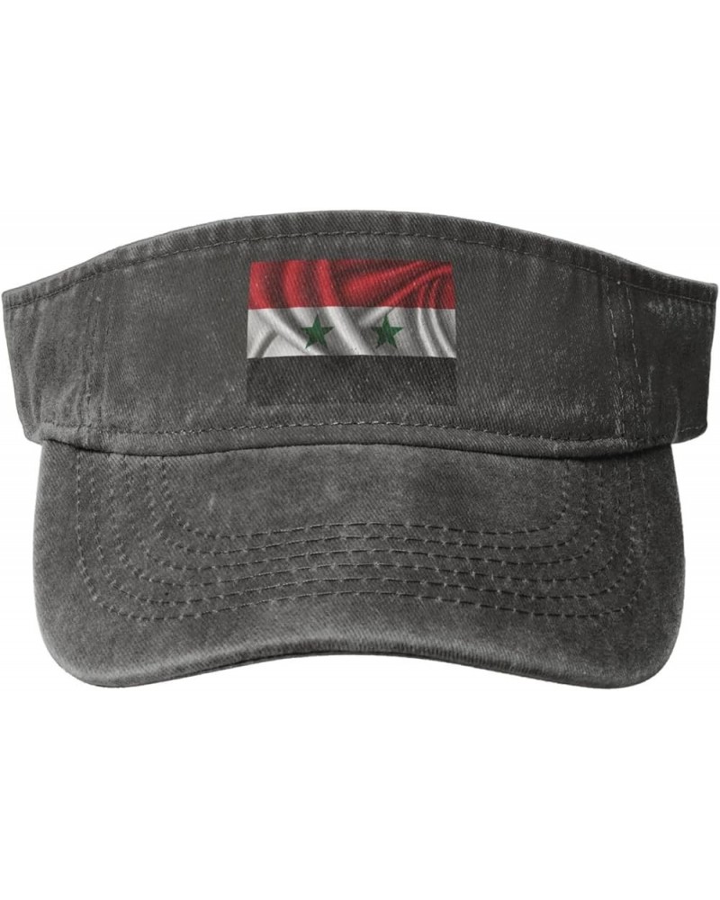 Silk Style Flag of Syria Sun Hat Sun Visor Hats for Women Men Baseball Cap Golf Hats Deep Heather $9.70 Visors