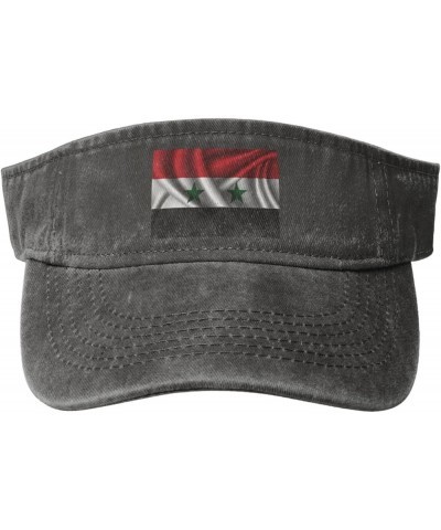 Silk Style Flag of Syria Sun Hat Sun Visor Hats for Women Men Baseball Cap Golf Hats Deep Heather $9.70 Visors