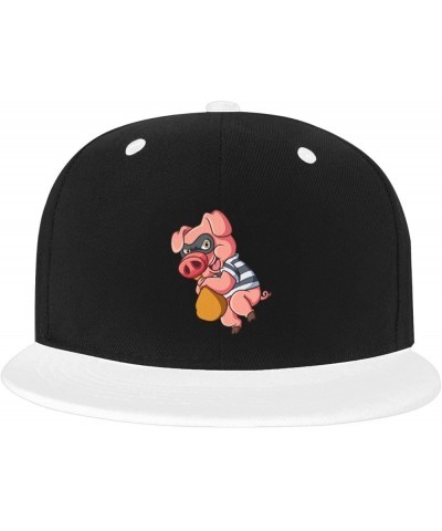 Thieving Pigs are Stealing Things Baseball Cap for Men Women Snapback Hat Adjustable Flat Bill Hats White $13.35 Baseball Caps