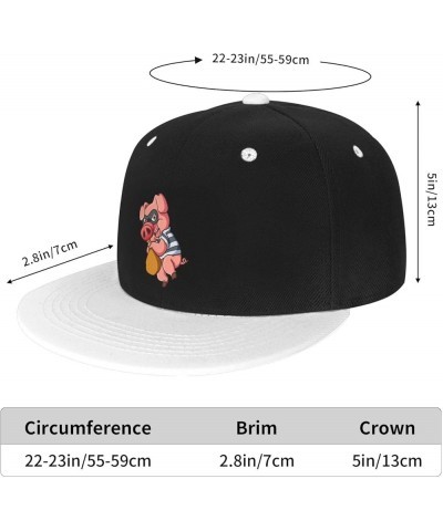 Thieving Pigs are Stealing Things Baseball Cap for Men Women Snapback Hat Adjustable Flat Bill Hats White $13.35 Baseball Caps