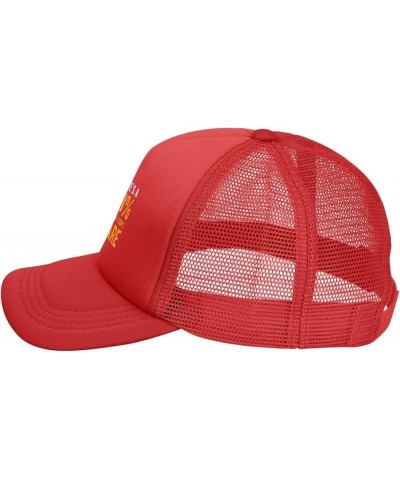 99% Chance I Don't Care Hat Adult Mesh Baseball Cap Trucker Sun Visor Outdoor Sports Cap for Men Women Red $11.04 Baseball Caps