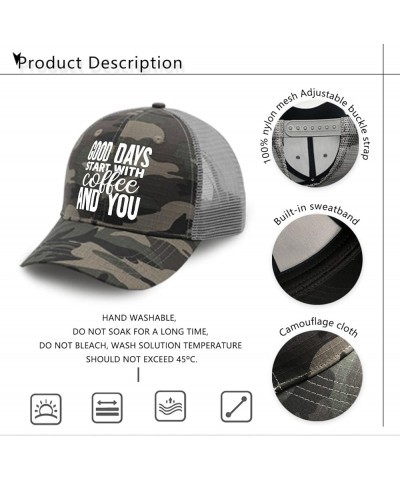 Hats for Men goodd Days Start withh coffeee and You Fishing hat Travel hat Gifts for Women Workout Hats Suitable for Vacation...