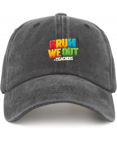 Bruh We Out Hats for Mens Baseball Caps Low Profile Washed Ball Caps Light Weight Pigment Black $11.99 Baseball Caps