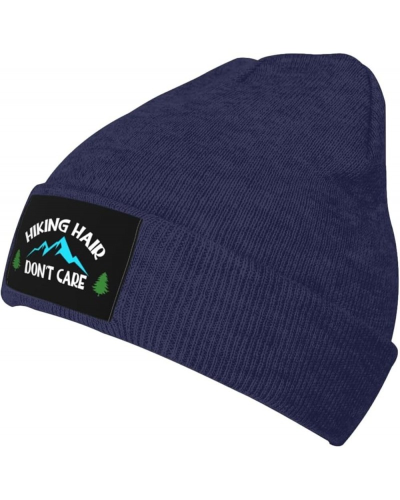 Hiking Hair Don't Care Beanie for Men,Slouchy Knit Skull Cap Warm Winter Hat Cuffed Plain Hat Navy Blue $10.49 Skullies & Bea...