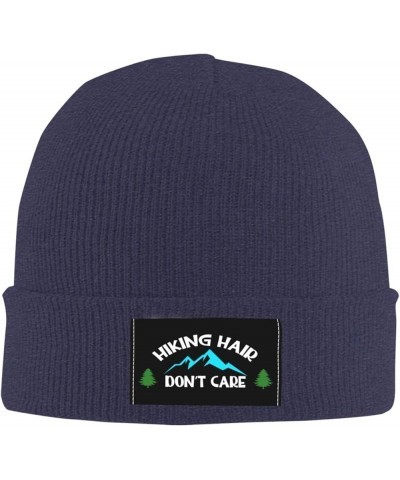 Hiking Hair Don't Care Beanie for Men,Slouchy Knit Skull Cap Warm Winter Hat Cuffed Plain Hat Navy Blue $10.49 Skullies & Bea...