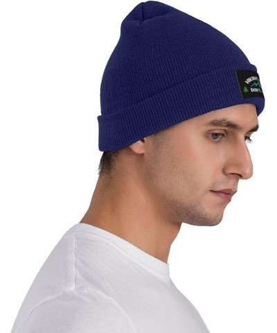 Hiking Hair Don't Care Beanie for Men,Slouchy Knit Skull Cap Warm Winter Hat Cuffed Plain Hat Navy Blue $10.49 Skullies & Bea...