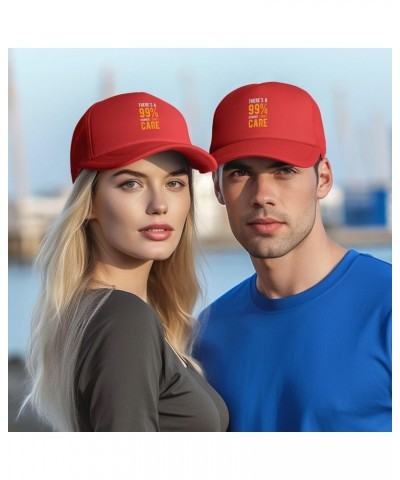 99% Chance I Don't Care Hat Adult Mesh Baseball Cap Trucker Sun Visor Outdoor Sports Cap for Men Women Red $11.04 Baseball Caps