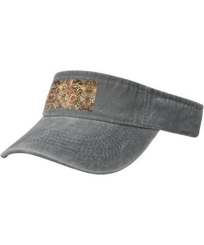 Striped Leopard Sun Visor Hats,Open Top Hat for Women and Men,Fishing-Hats,Adult Sunscreen Visor Cap Gray $9.96 Visors