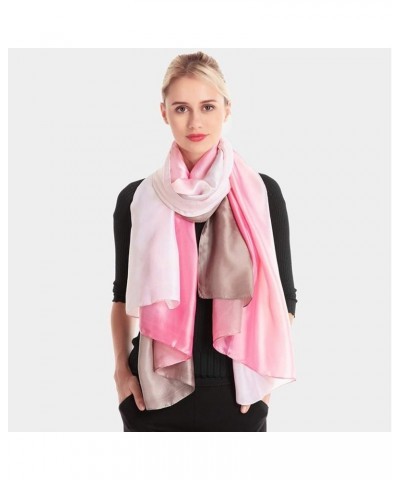 Women Satin Silk Ombre Scarf Summer Beach Scarves Neck Shawl Travel Wraps Coffee $9.93 Scarves