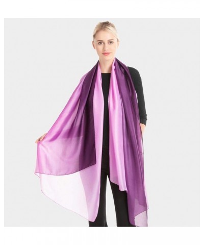 Women Satin Silk Ombre Scarf Summer Beach Scarves Neck Shawl Travel Wraps Coffee $9.93 Scarves