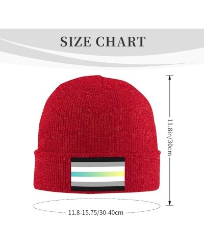 Librafluid Masculine Nonbinary Pride Flag Cozy Knitted Hat for Winter - Warm Comfort Black Red $13.54 Skullies & Beanies