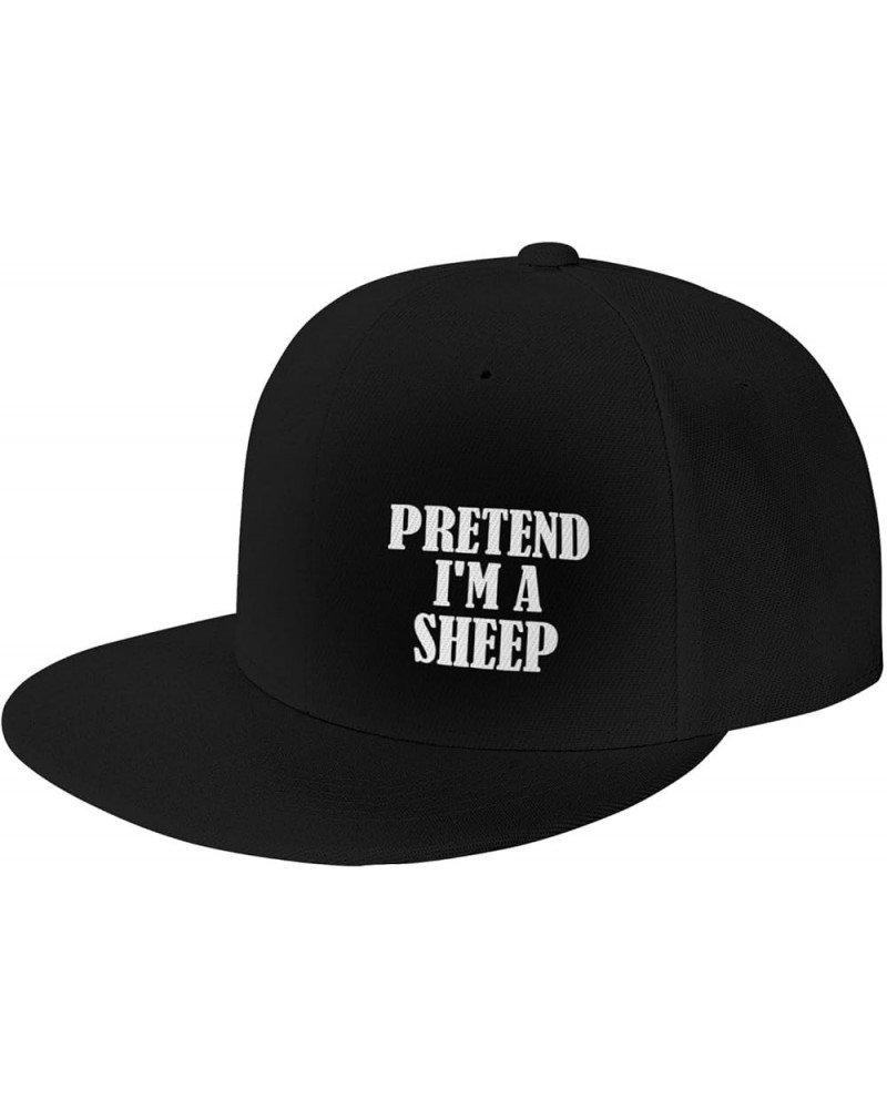 Pretend I Amss A Sheep Unisex Snapback Hat Classic Fashion Trucker Adjustable Brim Baseball Cap Black $8.91 Baseball Caps