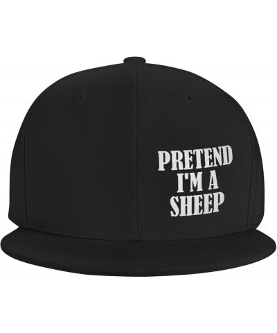 Pretend I Amss A Sheep Unisex Snapback Hat Classic Fashion Trucker Adjustable Brim Baseball Cap Black $8.91 Baseball Caps