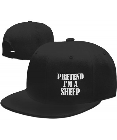 Pretend I Amss A Sheep Unisex Snapback Hat Classic Fashion Trucker Adjustable Brim Baseball Cap Black $8.91 Baseball Caps