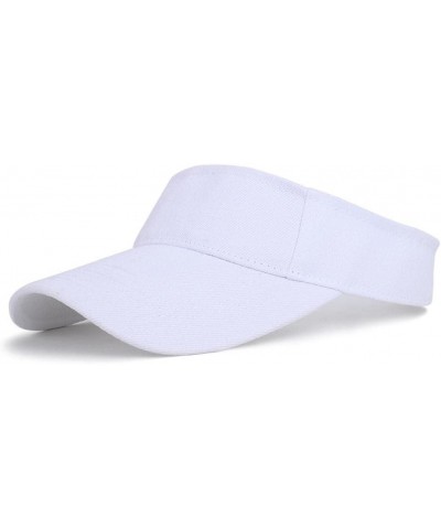 Sun Visor Hats Adjustable Visor Cap Athletic Visor Hat for Men Women White $6.79 Visors