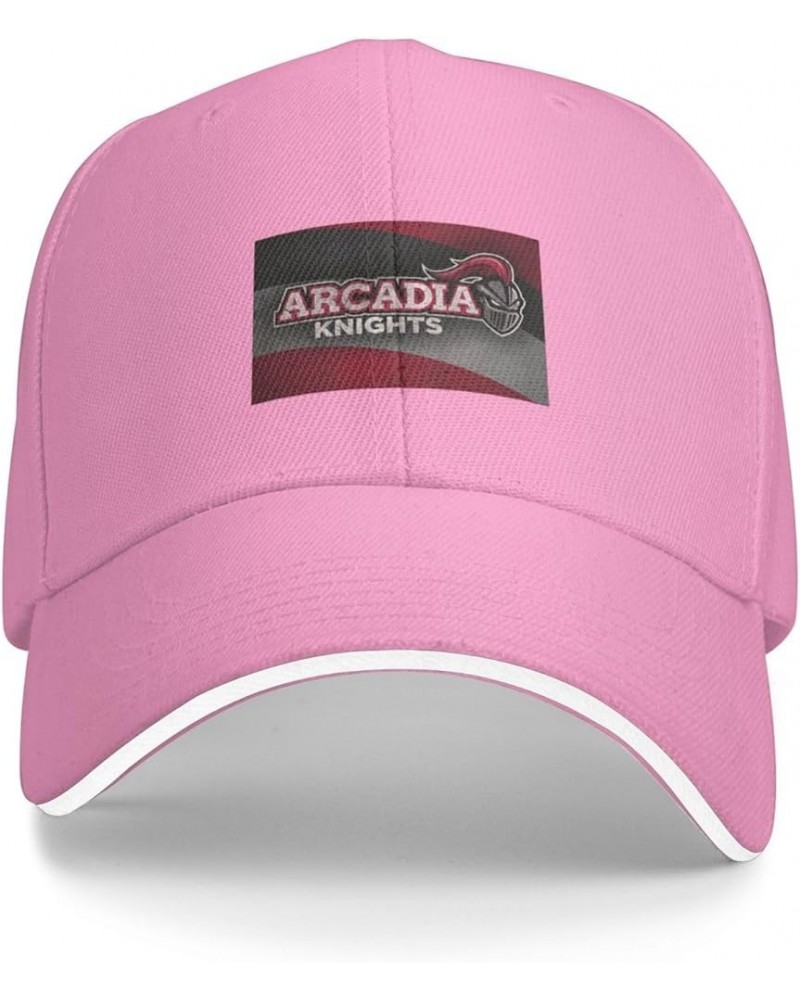 Arcadia University Logo Sandwich Cap Unisex Classic Baseball Capunisex Adjustable Casquette Dad Hat Pink $8.40 Baseball Caps