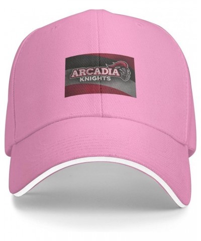 Arcadia University Logo Sandwich Cap Unisex Classic Baseball Capunisex Adjustable Casquette Dad Hat Pink $8.40 Baseball Caps