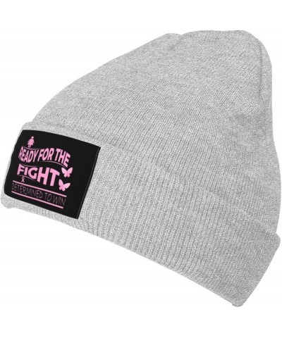 Ready for The Fight Beanie Hat for Men Women Soft Cozy Skull Cap Winter Warm Knit Hats Gray $11.38 Skullies & Beanies