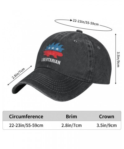 Libertarian Porcupine Adjustable Stylish Unique Unisex Washed Cowboy Baseball Adult Hat Black $14.30 Baseball Caps