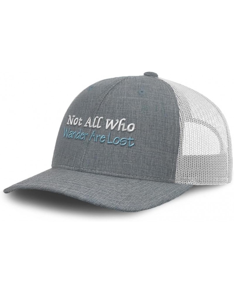 Trucker Hat Baseball Cap Not All Who Wander are Lost B Cotton Dad Hats for Men & Women Heather Gray White $12.69 Baseball Caps