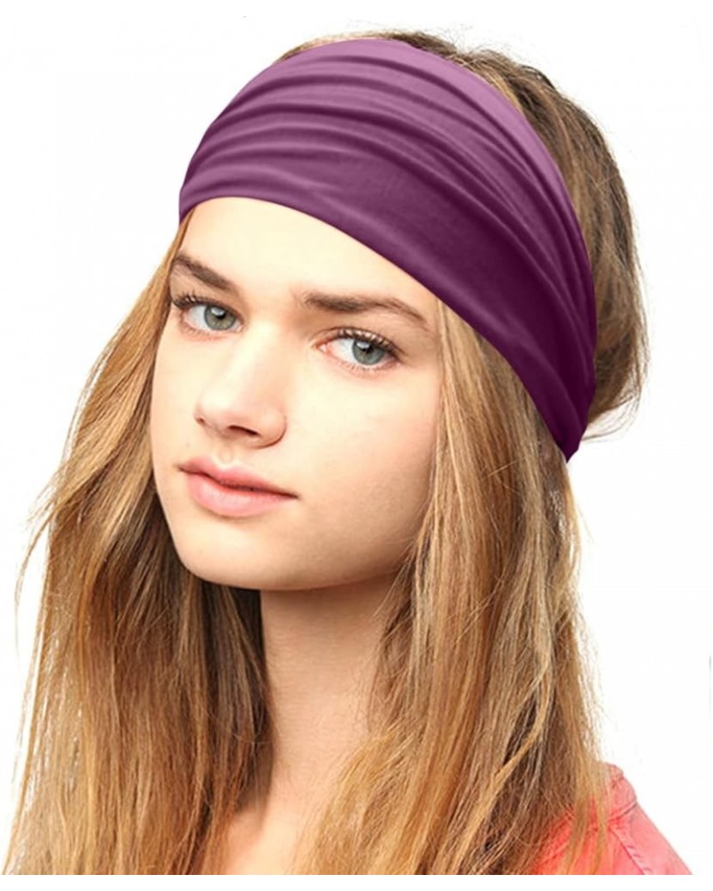 Headband Cooling Bands Women Solid Color Headband Elastic Head Wrap Headband Bandana Cotton Headwear Hairband Yellow,Blue,Whi...