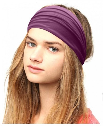 Headband Cooling Bands Women Solid Color Headband Elastic Head Wrap Headband Bandana Cotton Headwear Hairband Yellow,Blue,Whi...