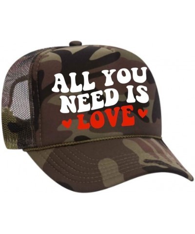 ALL YOU NEED IS LOVE Trucker Hat (Camo) $17.39 Baseball Caps