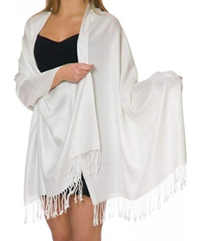 Pashmina Shawls Wraps - Large Women Scarf - Party Bridal Evening Dress Shawl - Long Wedding Fringe Scarves Wrap White $11.77 ...