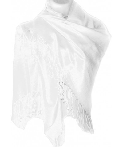 Pashmina Shawls Wraps - Large Women Scarf - Party Bridal Evening Dress Shawl - Long Wedding Fringe Scarves Wrap White $11.77 ...