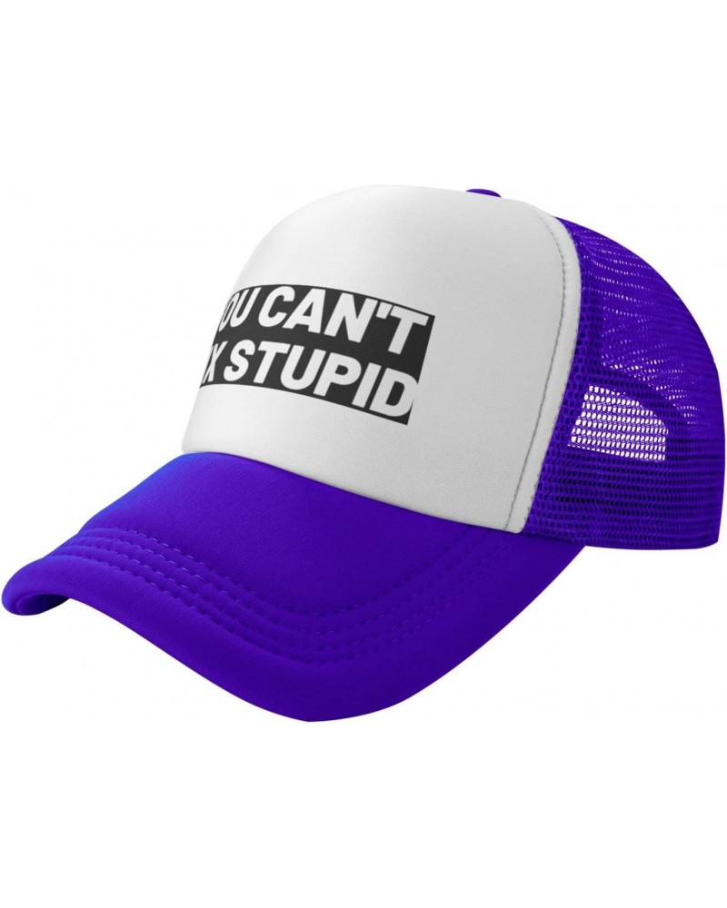 You Can't Fix Stupid Baseball Hats for Men Adjustable Gift for Women Trucker Cap Purple $10.88 Baseball Caps