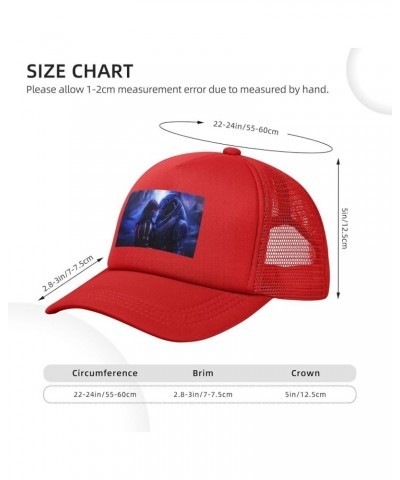 Game Mass Baseball Cap Effect 3D Printing Hip Hop for Men Women Adjustable Baseball Cap Black Red $14.78 Baseball Caps