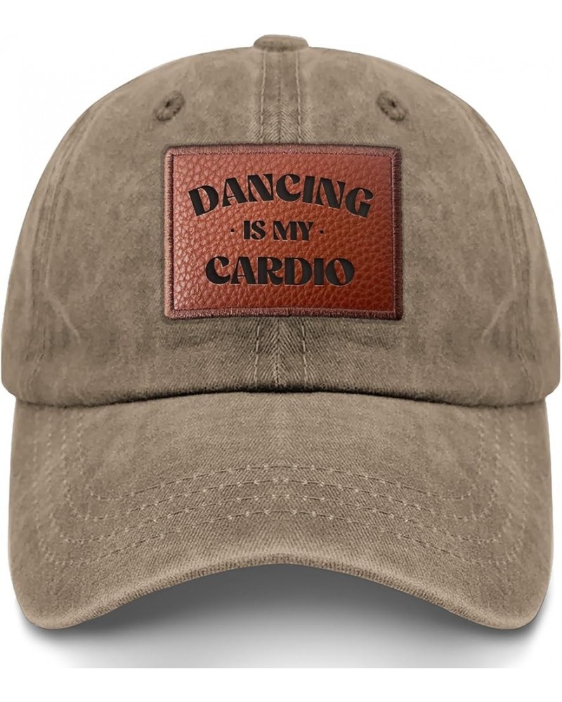 Dancing is My Cardio Baseball Cap Retro Sun Caps Gifts for Women Who Like Engraved,Running Cap Suitable for Pigment Khaki $11...