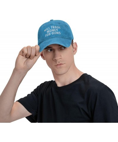 Will Trade Moneys for Guns Hat for Women Dad Hats Trendy Cap Blue $7.50 Baseball Caps