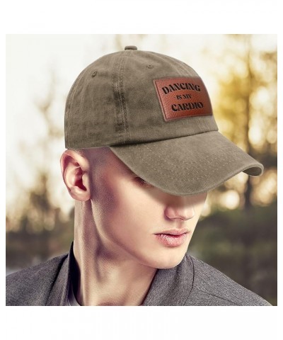 Dancing is My Cardio Baseball Cap Retro Sun Caps Gifts for Women Who Like Engraved,Running Cap Suitable for Pigment Khaki $11...