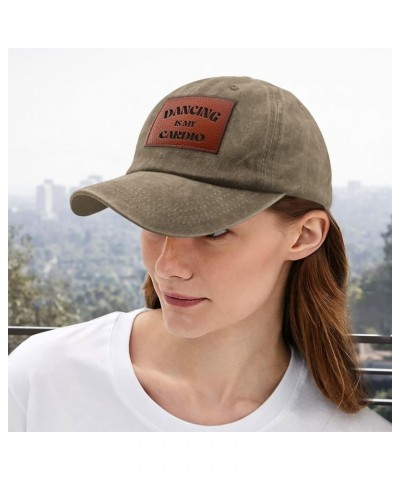 Dancing is My Cardio Baseball Cap Retro Sun Caps Gifts for Women Who Like Engraved,Running Cap Suitable for Pigment Khaki $11...