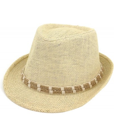 Summer Spring Straw Sunhat for Womans UPF 50 Short Brim Trilby Hats Foldable Cowgirl Hat Beach Summer Hand-Crocheted Khaki $1...