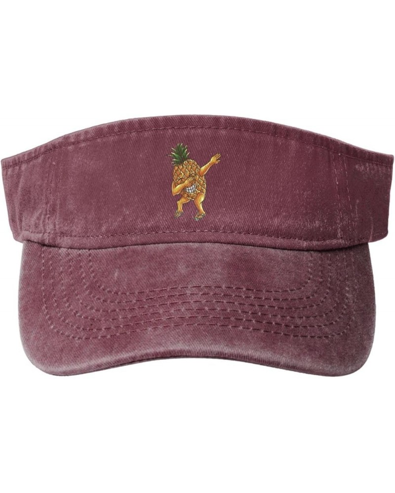 Strong Pineapples Sun Visor Hats for Women Men Sun Hat Vintage Golf Hat Adjustable Baseball Cap Red $13.62 Visors