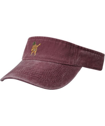 Strong Pineapples Sun Visor Hats for Women Men Sun Hat Vintage Golf Hat Adjustable Baseball Cap Red $13.62 Visors