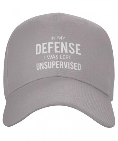 in My Defense I was Left for Unsupervised Baseball Hats for Original Classic Trucker Unisex Vintage Washed Adjustable Black G...