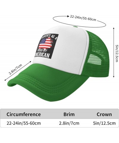 I Identifys As A Pissed Off American Mesh Trucker Hat Women Baseball Cap for Men Golf Dad Hat Snapback Hat Black Green $10.45...