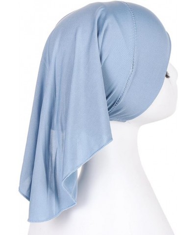 Women Turban, 3pcs Solid Color Under Scarf Hat Head Cover Twisted Pleated Headwrap Islamic Hijab Muslim Cap Hairwrap Blue+pur...