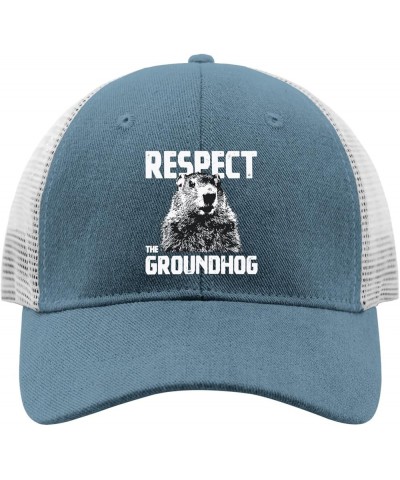 Respect The Groundhog Hats Sports Hat Hats for Men Baseball Cap Gifts for Boyfriends Workout Hats Skyblue $9.44 Sun Hats