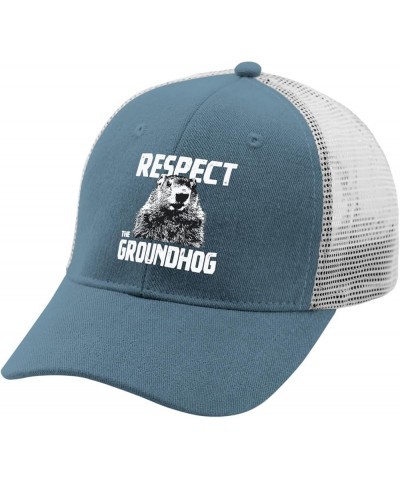 Respect The Groundhog Hats Sports Hat Hats for Men Baseball Cap Gifts for Boyfriends Workout Hats Skyblue $9.44 Sun Hats