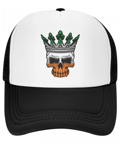 Ireland Flag Skull Trucker Hats Baseball Cap Truck Driver Hat Shading Cap Face Hat, Men's Hat Women's Hat Can Adjust The Hat ...